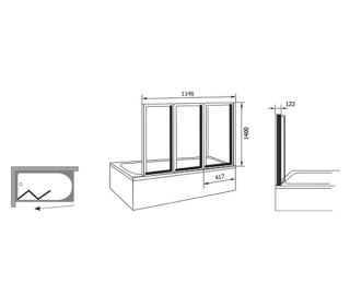 Шторка на ванну Ravak Supernova VS3 115 795S0100Z1 Transparent профиль белый